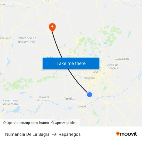 Numancia De La Sagra to Rapariegos map