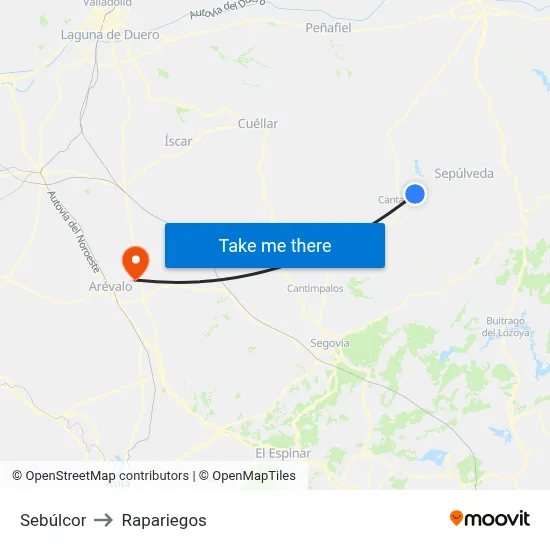 Sebúlcor to Rapariegos map