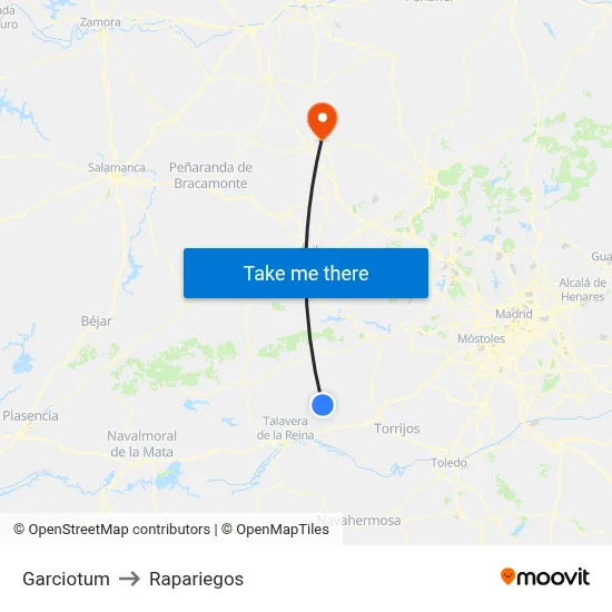 Garciotum to Rapariegos map