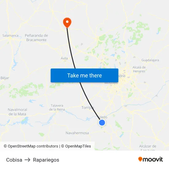 Cobisa to Rapariegos map
