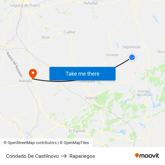 Condado De Castilnovo to Rapariegos map
