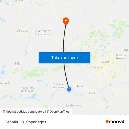 Cebolla to Rapariegos map