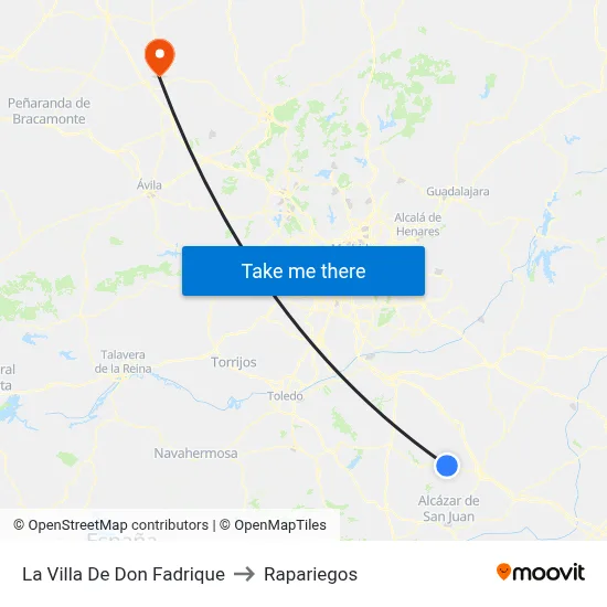 La Villa De Don Fadrique to Rapariegos map