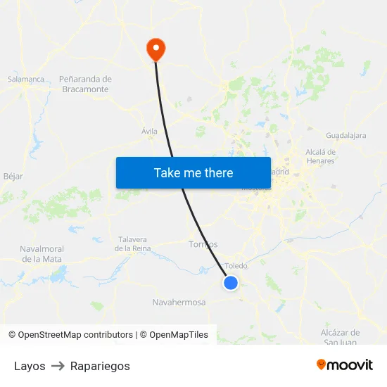Layos to Rapariegos map