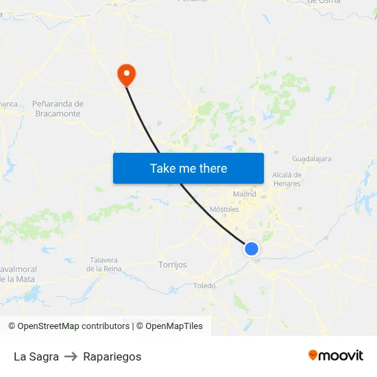 La Sagra to Rapariegos map