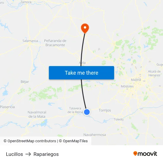 Lucillos to Rapariegos map