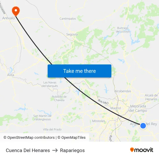 Cuenca Del Henares to Rapariegos map