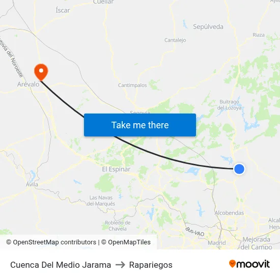 Cuenca Del Medio Jarama to Rapariegos map