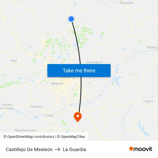 Castillejo De Mesleón to La Guardia map