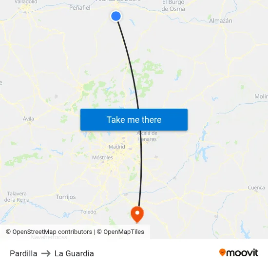Pardilla to La Guardia map