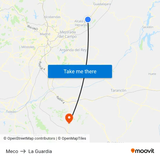 Meco to La Guardia map