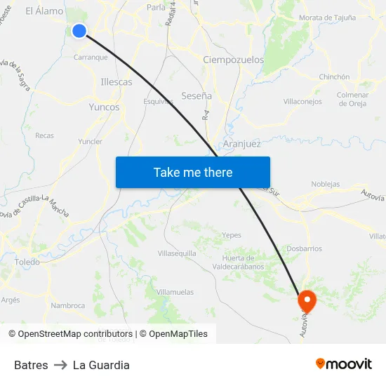 Batres to La Guardia map