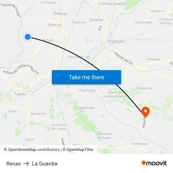 Recas to La Guardia map