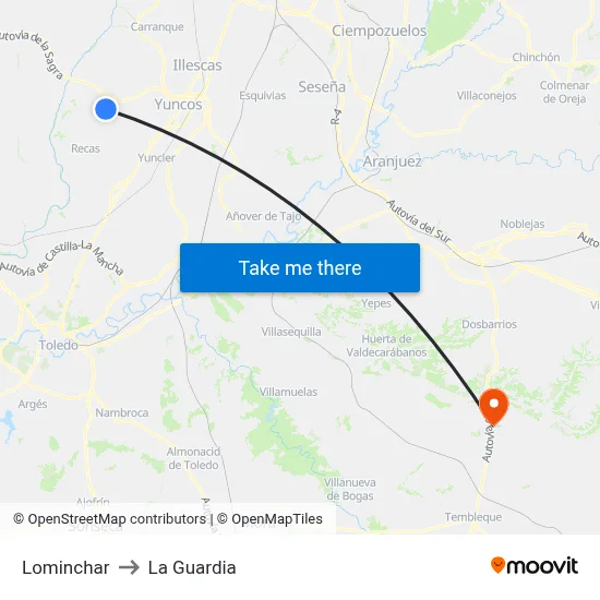 Lominchar to La Guardia map