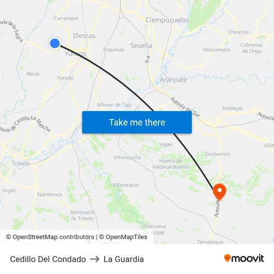 Cedillo Del Condado to La Guardia map