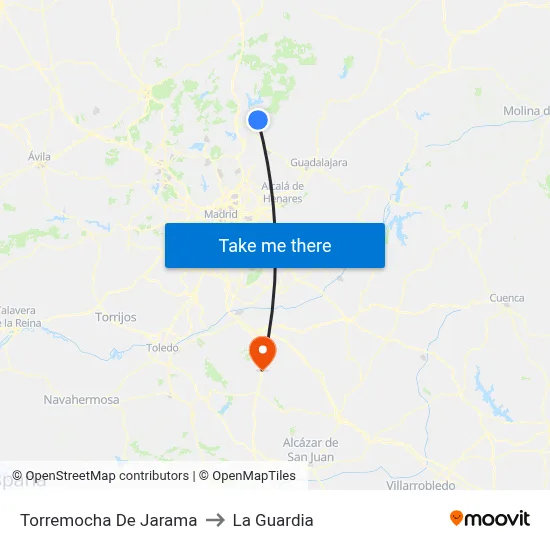Torremocha De Jarama to La Guardia map