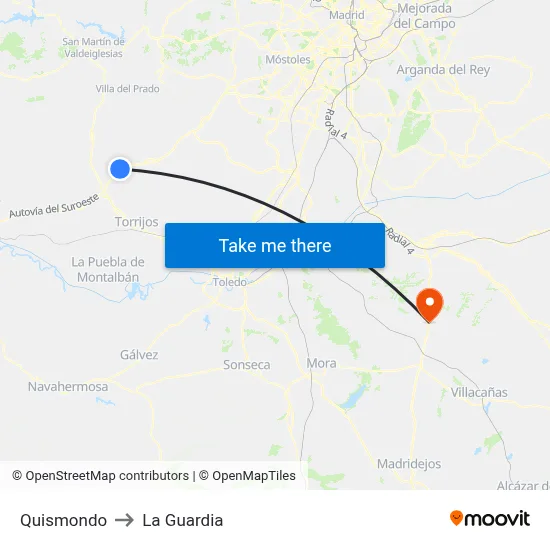 Quismondo to La Guardia map