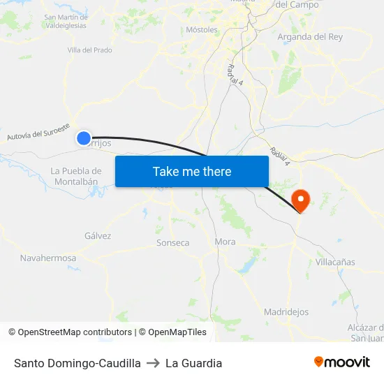 Santo Domingo-Caudilla to La Guardia map