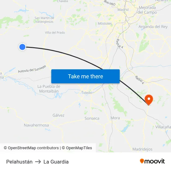 Pelahustán to La Guardia map