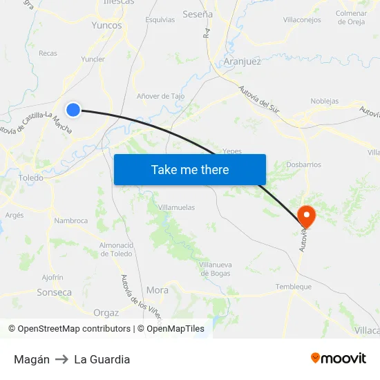 Magán to La Guardia map