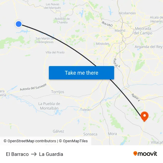 El Barraco to La Guardia map