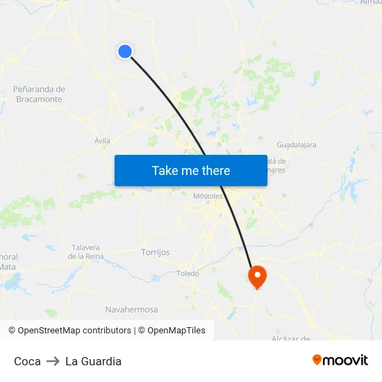 Coca to La Guardia map