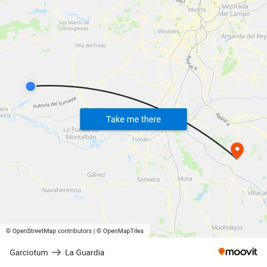Garciotum to La Guardia map