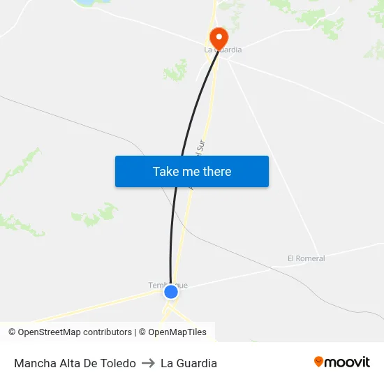 Mancha Alta De Toledo to La Guardia map