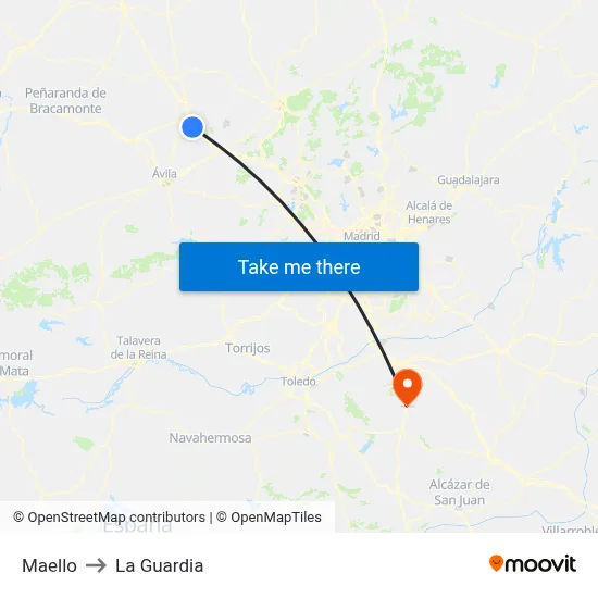 Maello to La Guardia map