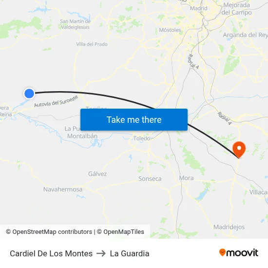 Cardiel De Los Montes to La Guardia map