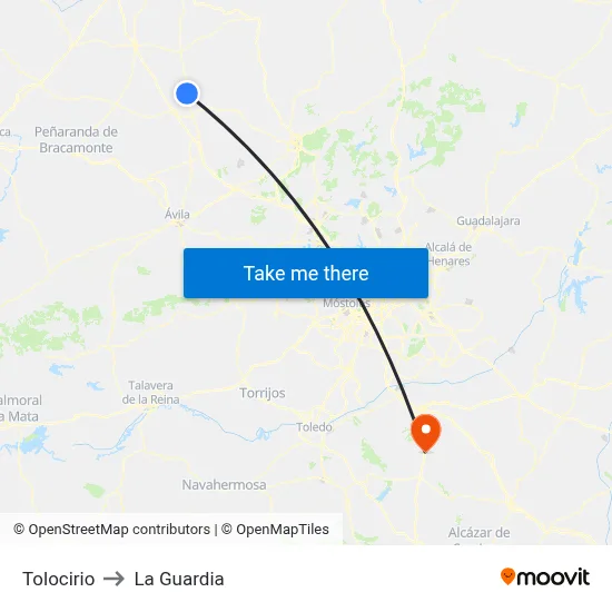 Tolocirio to La Guardia map