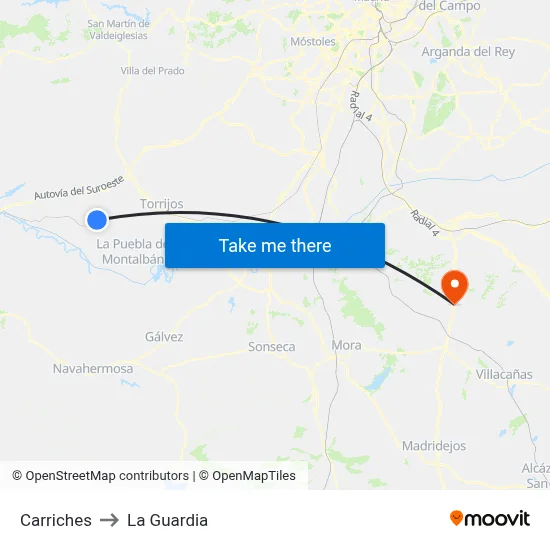 Carriches to La Guardia map
