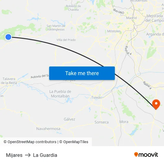 Mijares to La Guardia map