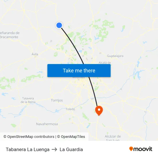 Tabanera La Luenga to La Guardia map