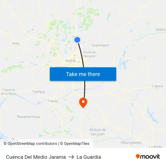 Cuenca Del Medio Jarama to La Guardia map