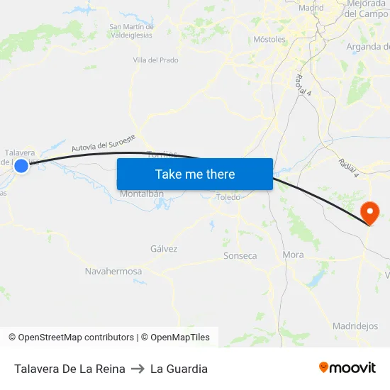Talavera De La Reina to La Guardia map