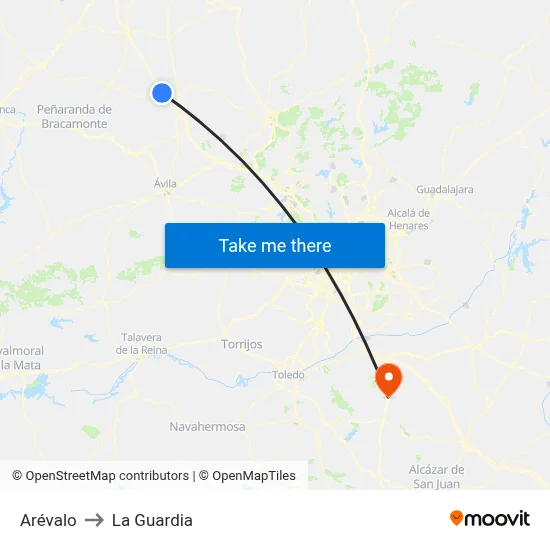Arévalo to La Guardia map