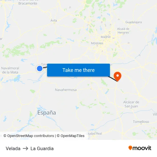 Velada to La Guardia map
