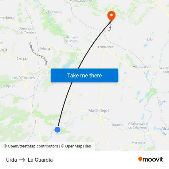 Urda to La Guardia map