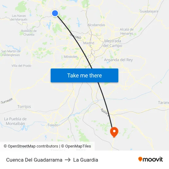 Cuenca Del Guadarrama to La Guardia map