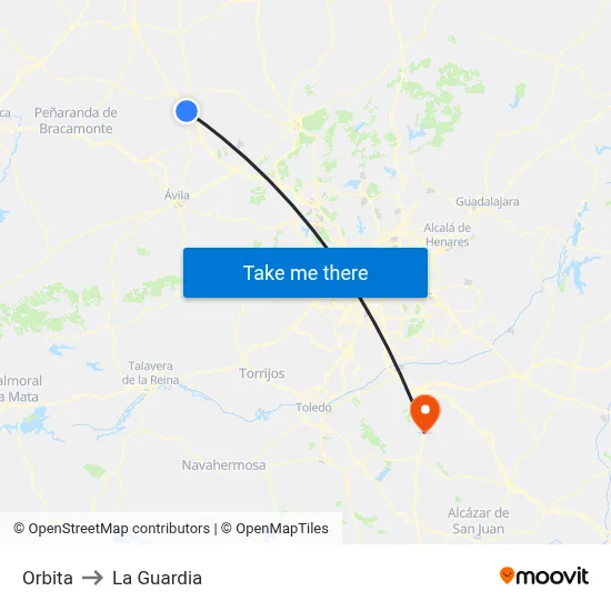 Orbita to La Guardia map
