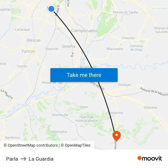 Parla to La Guardia map