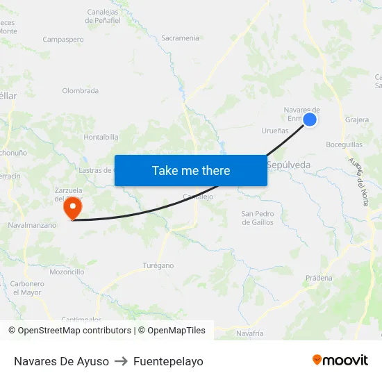 Navares De Ayuso to Fuentepelayo map