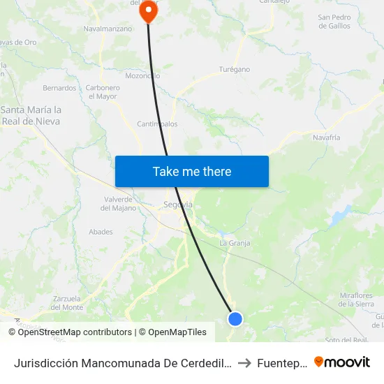 Jurisdicción Mancomunada De Cerdedilla Y Navacerrada to Fuentepelayo map