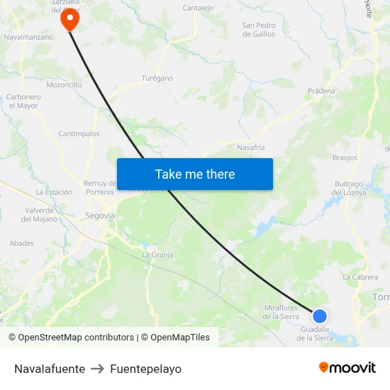 Navalafuente to Fuentepelayo map