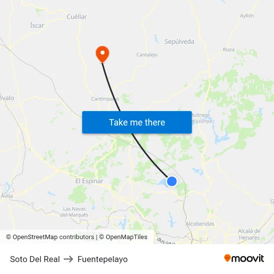 Soto Del Real to Fuentepelayo map