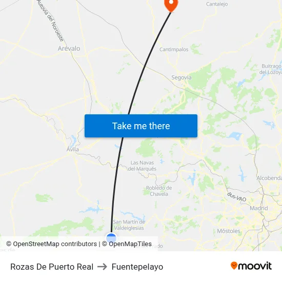 Rozas De Puerto Real to Fuentepelayo map
