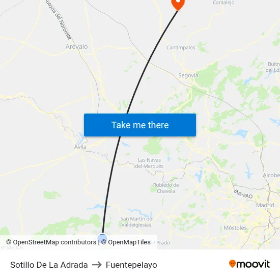 Sotillo De La Adrada to Fuentepelayo map
