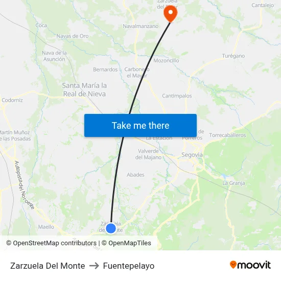 Zarzuela Del Monte to Fuentepelayo map