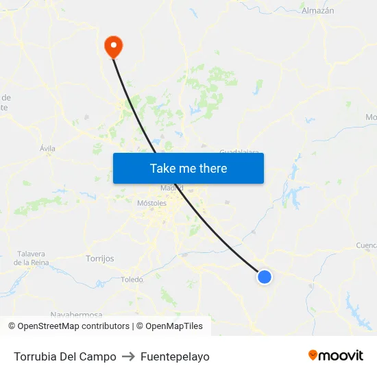 Torrubia Del Campo to Fuentepelayo map